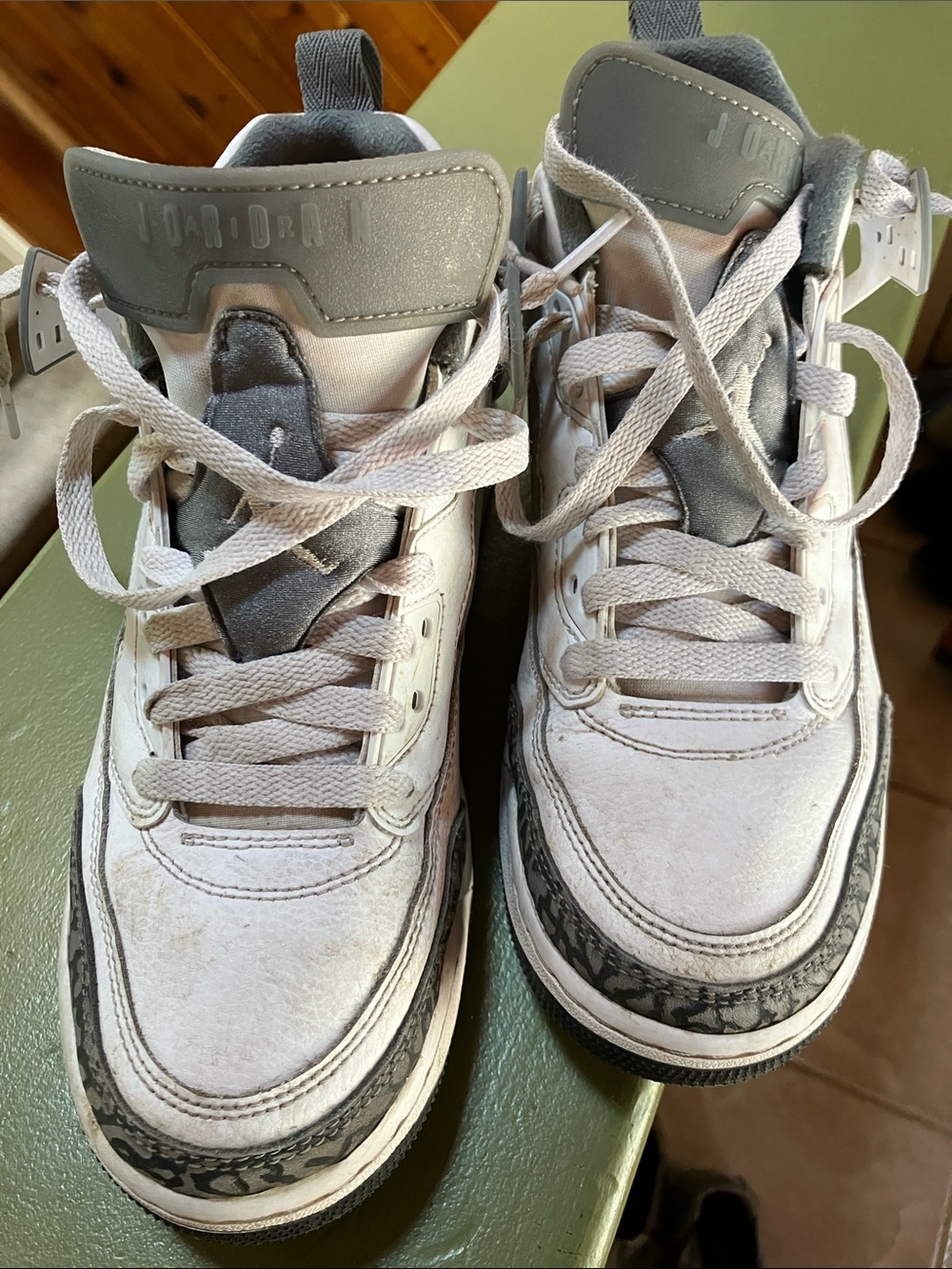 Nike Jordan Boys High-Top Sneakers in White and Gray